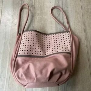 New INNUE Leather Blush Pink Handbag Tote Purse